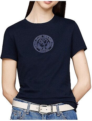 T-shirt Tommy Hilfiger Varsity Marinho para Mulher
