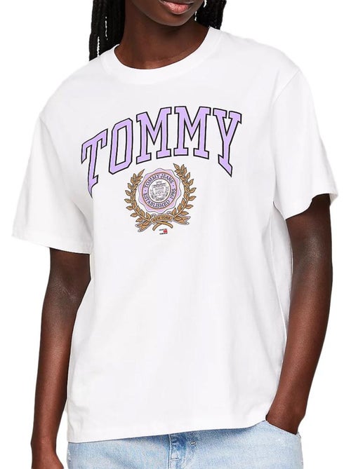 T-shirt Tommy Hilfiger Varsity Sport Branco para Mulher - Kiabi T-shirt Tommy Hilfiger Varsity Sport Branco para Mulher - Kiabi
