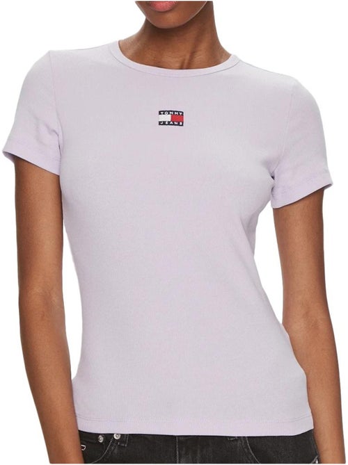 T-shirt tommy hilfiger violeta com crachá para mulher dw0 - Kiabi