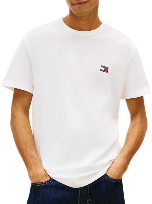T-shirt Tommy Jeans Branco para Homem com Emblema DM0DM20322 - Kiabi