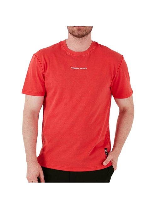 T-shirt Tommy Jeans Vermelha para Homem com Corte Regular - Kiabi