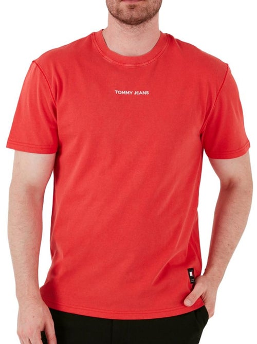 T-shirt Tommy Jeans Vermelha para Homem com Corte Regular - Kiabi