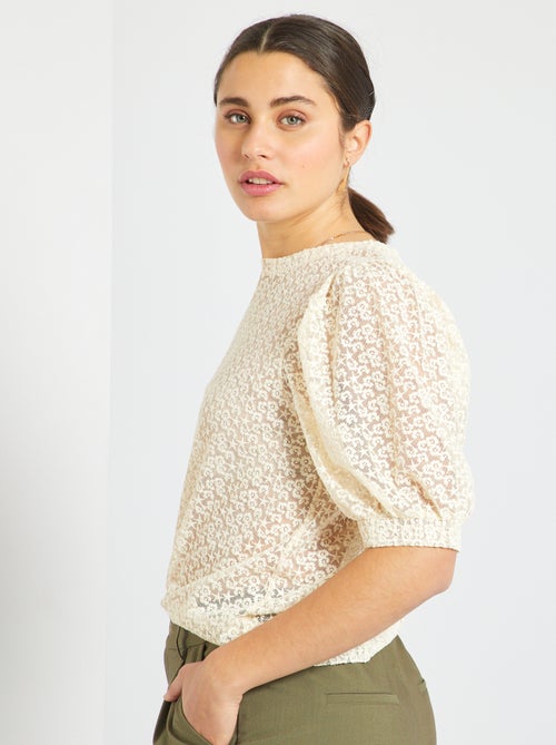 T-shirt transparente de renda - Kiabi