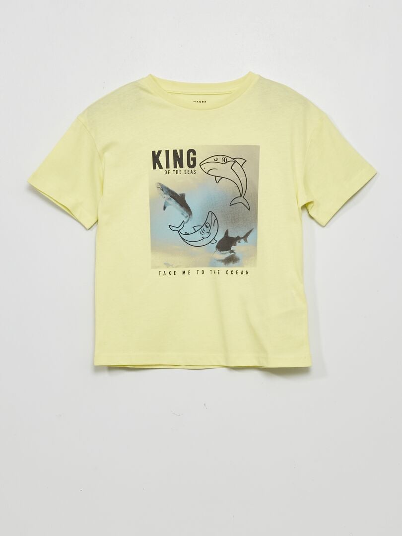 T-shirt 'tubarões' VERDE - Kiabi