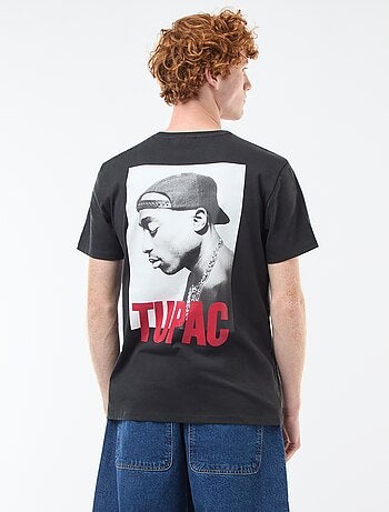 T-shirt 'Tupac' em algodão