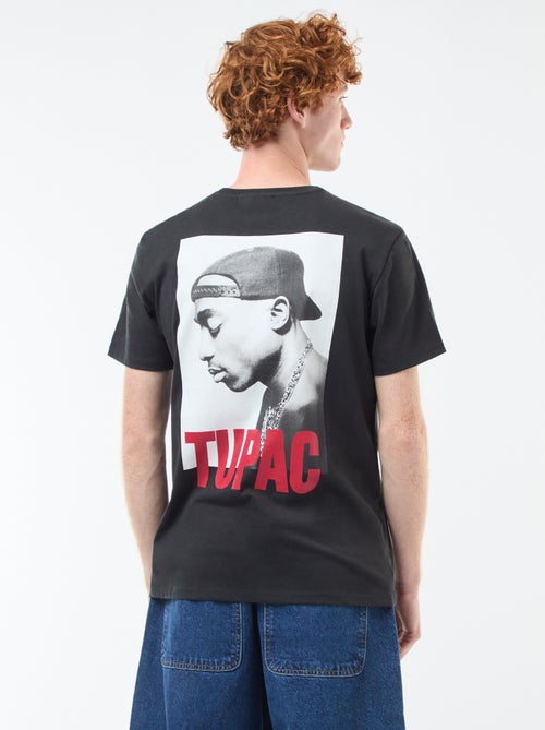 T-shirt 'Tupac' em algodão - Kiabi