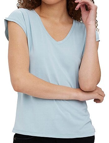 T-shirt Turquesa Vero Moda Filli para Mulher