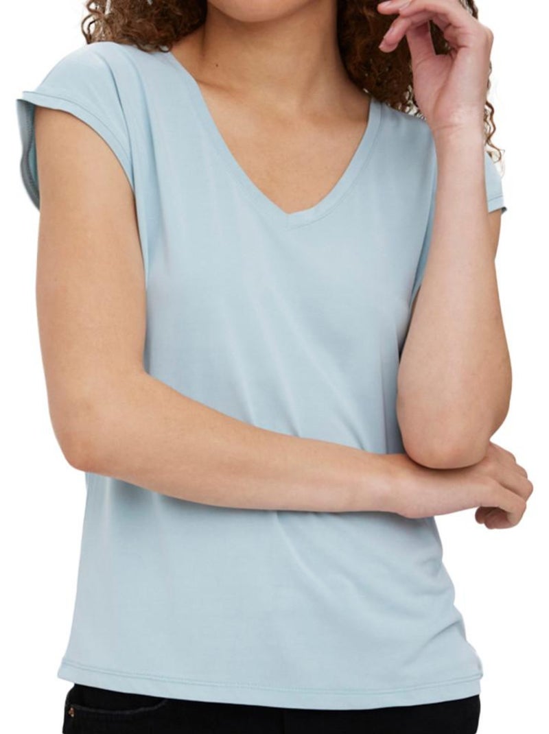 T-shirt Turquesa Vero Moda Filli para Mulher Azul - Kiabi