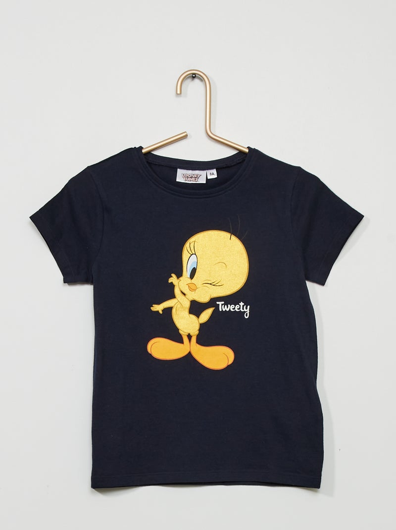 T-shirt 'Tweety' 'Looney Tunes' Azul Marinho - Kiabi