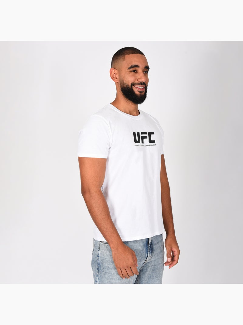 T-shirt ufc branco homem fitness mma lifestyle Branco - Kiabi