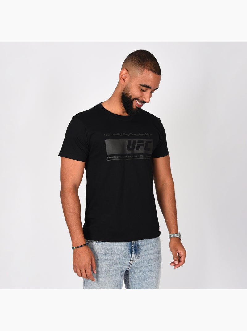 T-shirt ufc preto homem look desporto street preto Preto - Kiabi