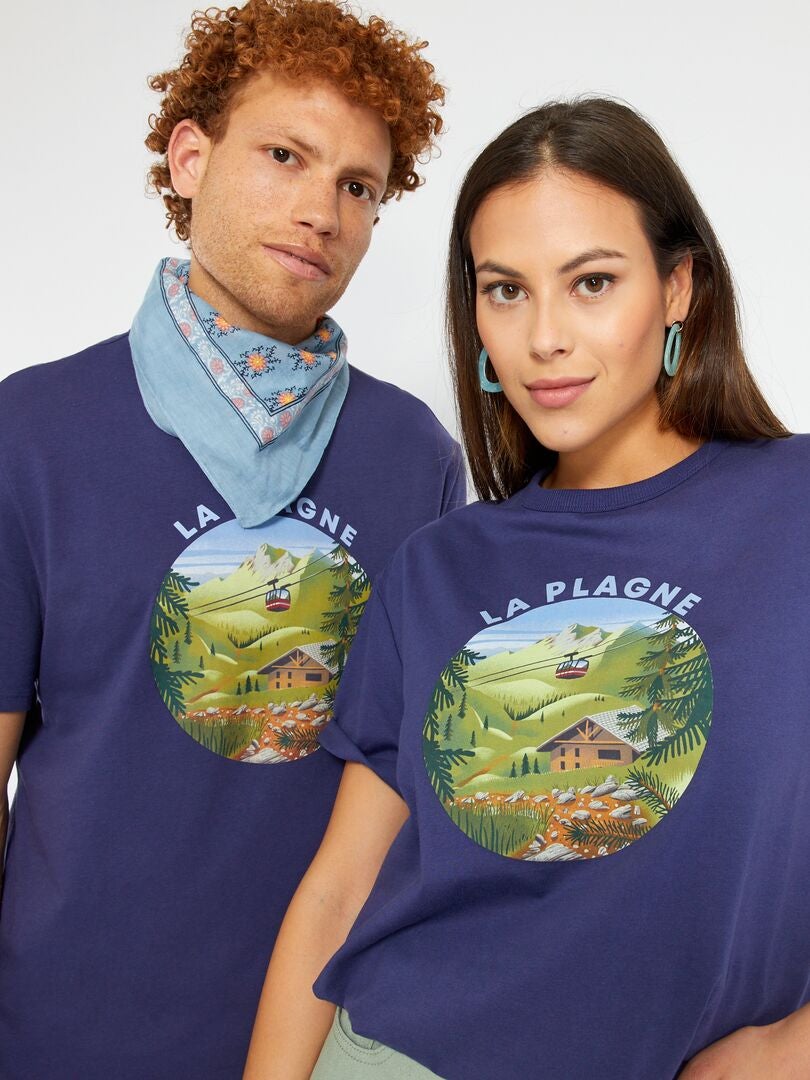 T-shirt unissexo 'Baux de Provence' AZUL - Kiabi