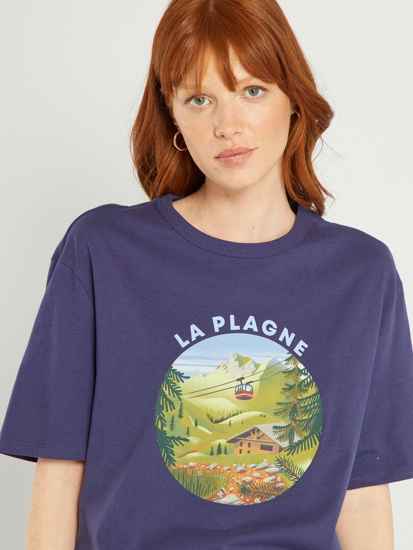 T-shirt unissexo 'Baux de Provence' AZUL - Kiabi