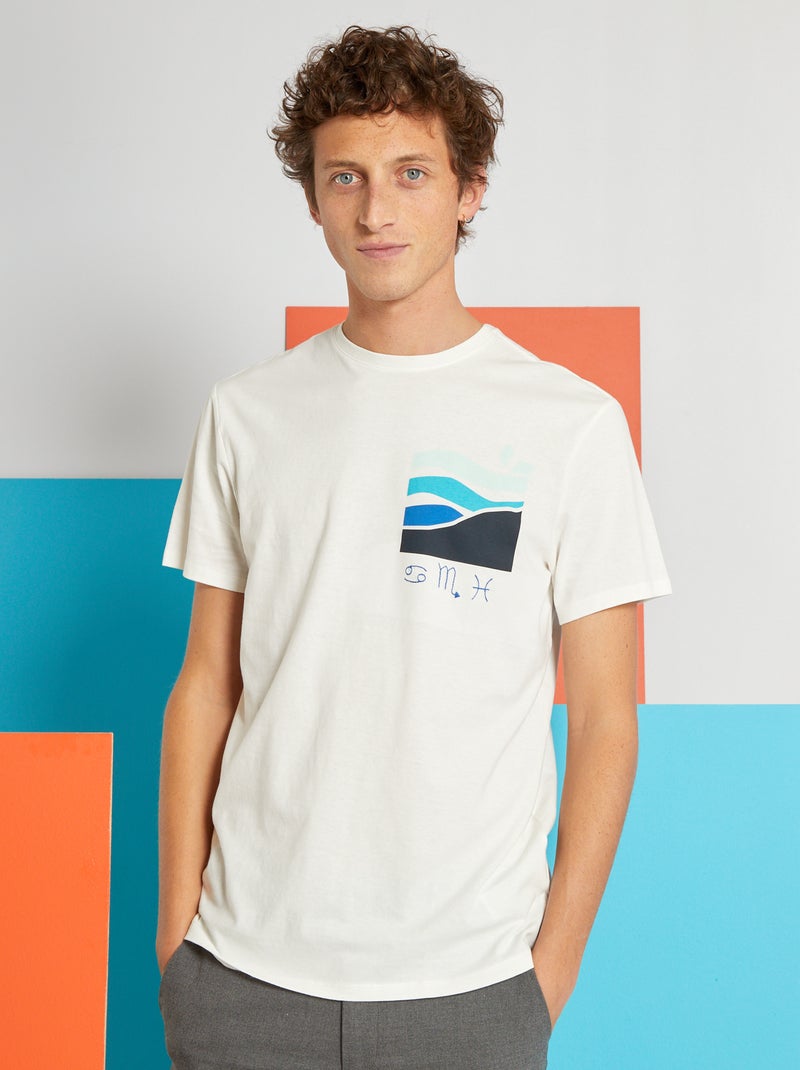 T-shirt unissexo BRANCO - Kiabi