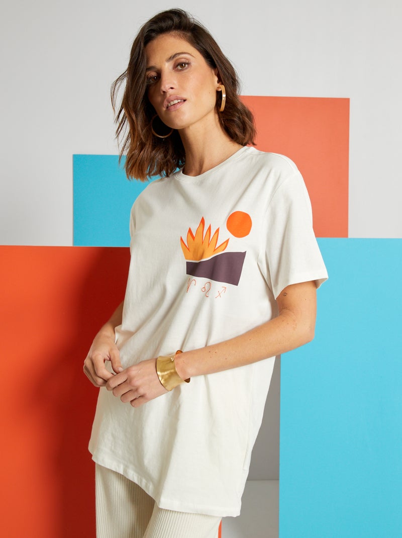 T-shirt unissexo BRANCO - Kiabi