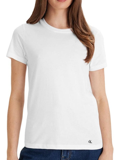 T-Shirt Unissexo Calvin Klein Jeans Algodão Branco X3 - Kiabi