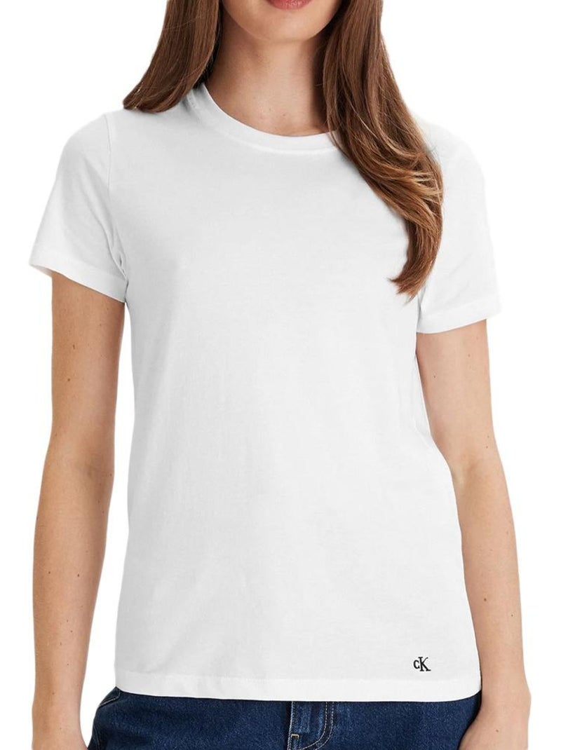 T-Shirt Unissexo Calvin Klein Jeans Algodão Branco X3 Branco - Kiabi