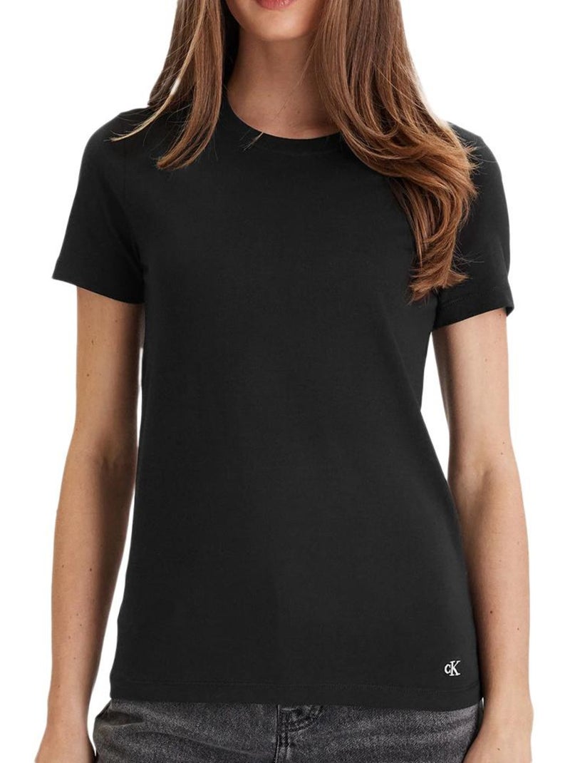 T-Shirt Unissexo Calvin Klein Jeans Algodão Preto X3 Preto - Kiabi