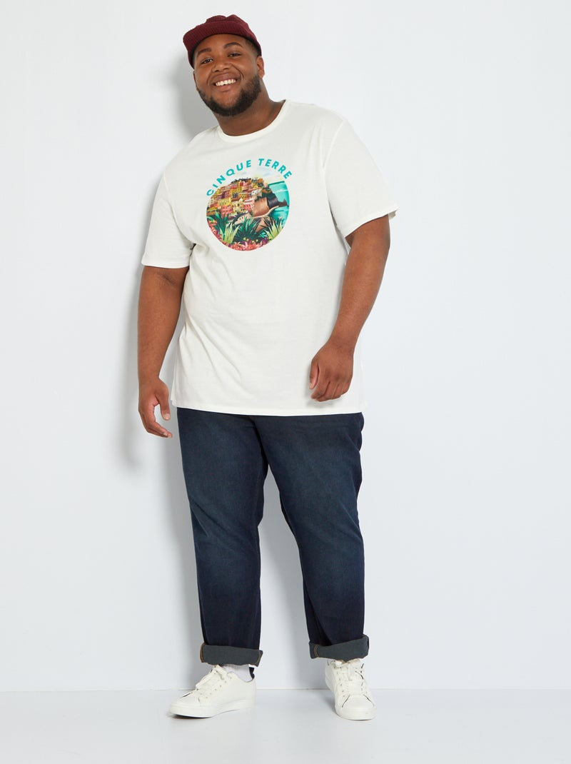T-shirt unissexo em jersey BRANCO - Kiabi