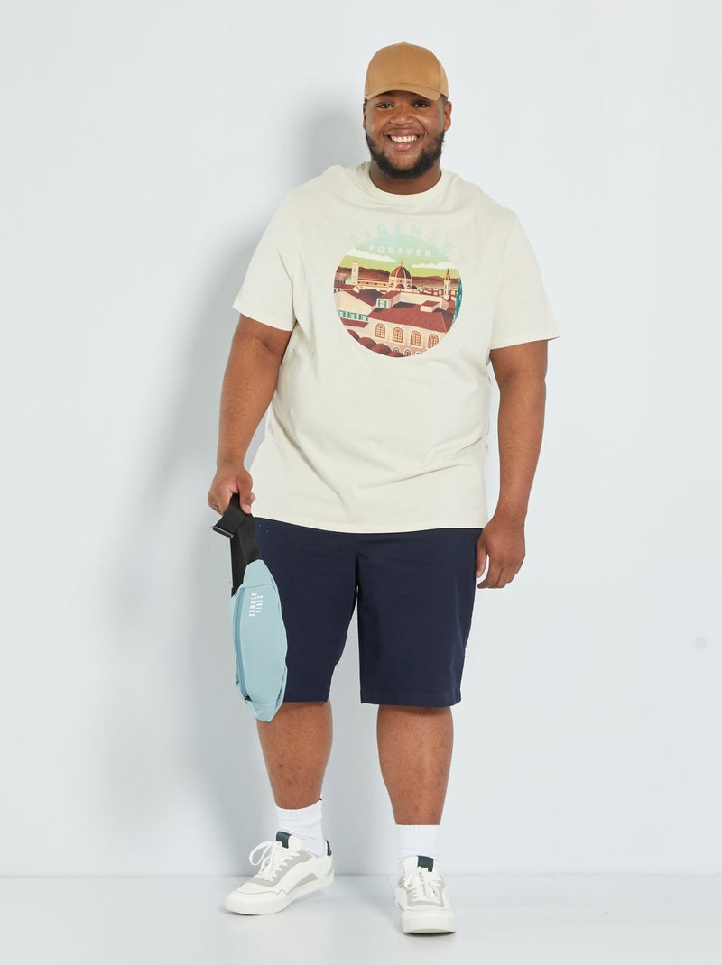 T-shirt unissexo em jersey 'Florença' BRANCO - Kiabi