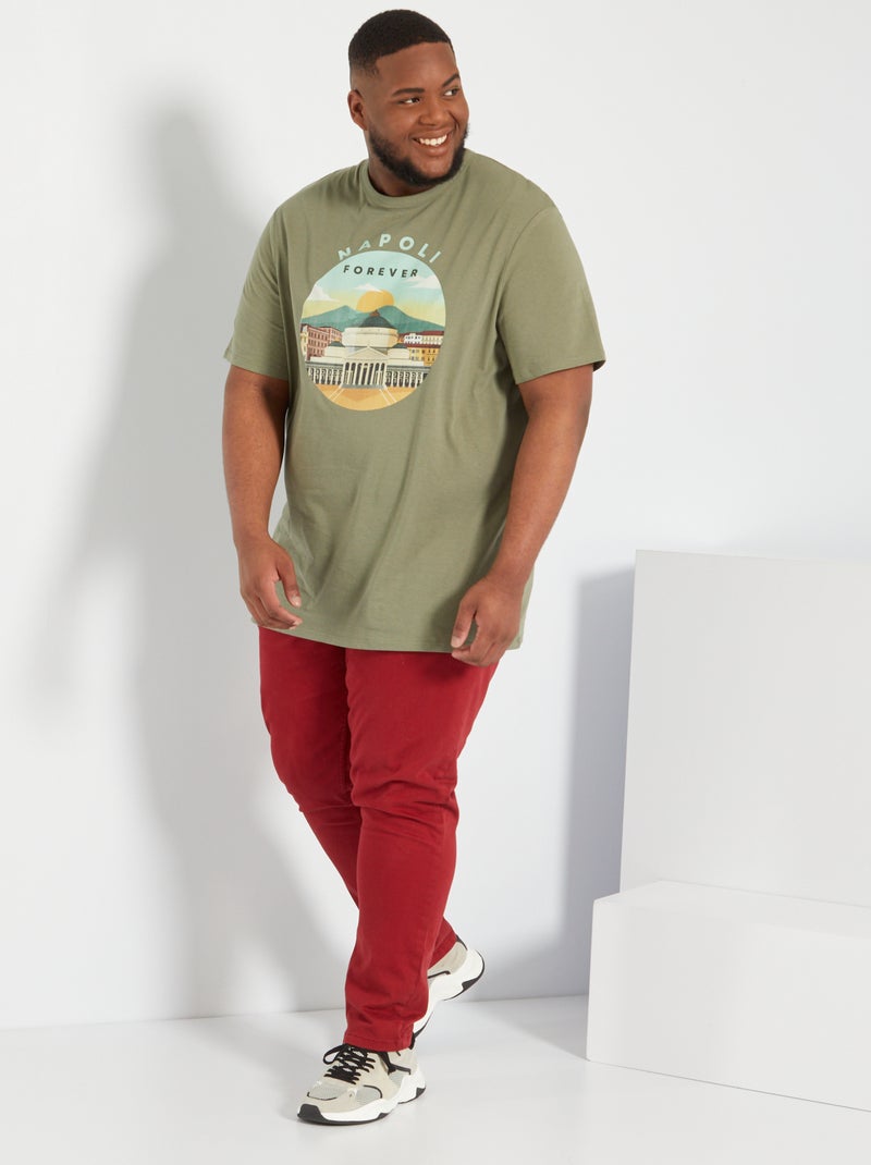 T-shirt unissexo em jersey 'Nápoles' VERDE - Kiabi