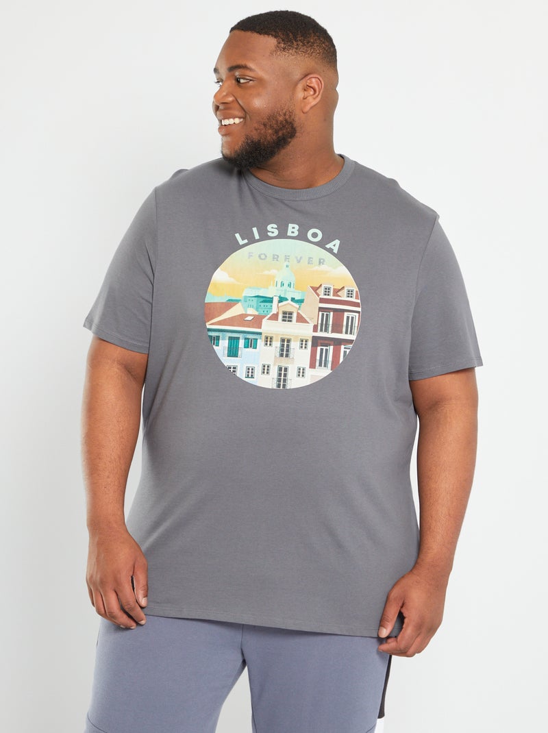T-shirt unissexo em jersey 'Sevilha' CINZA - Kiabi