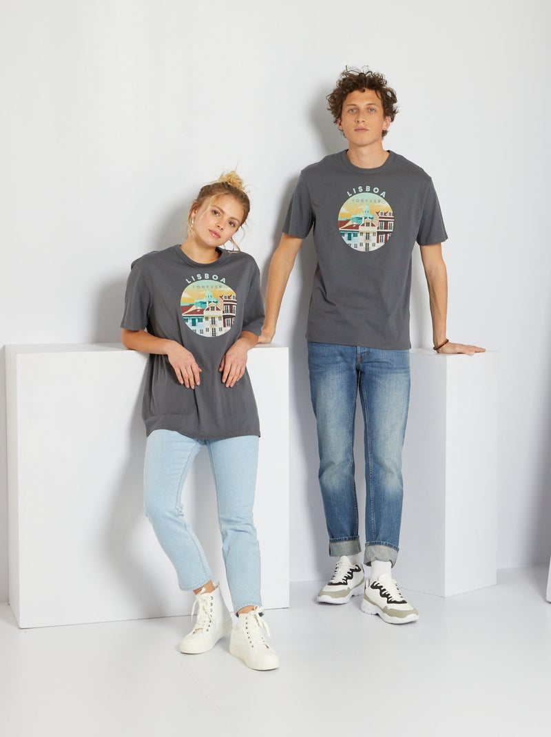 T-shirt unissexo 'Firenze' CINZA - Kiabi