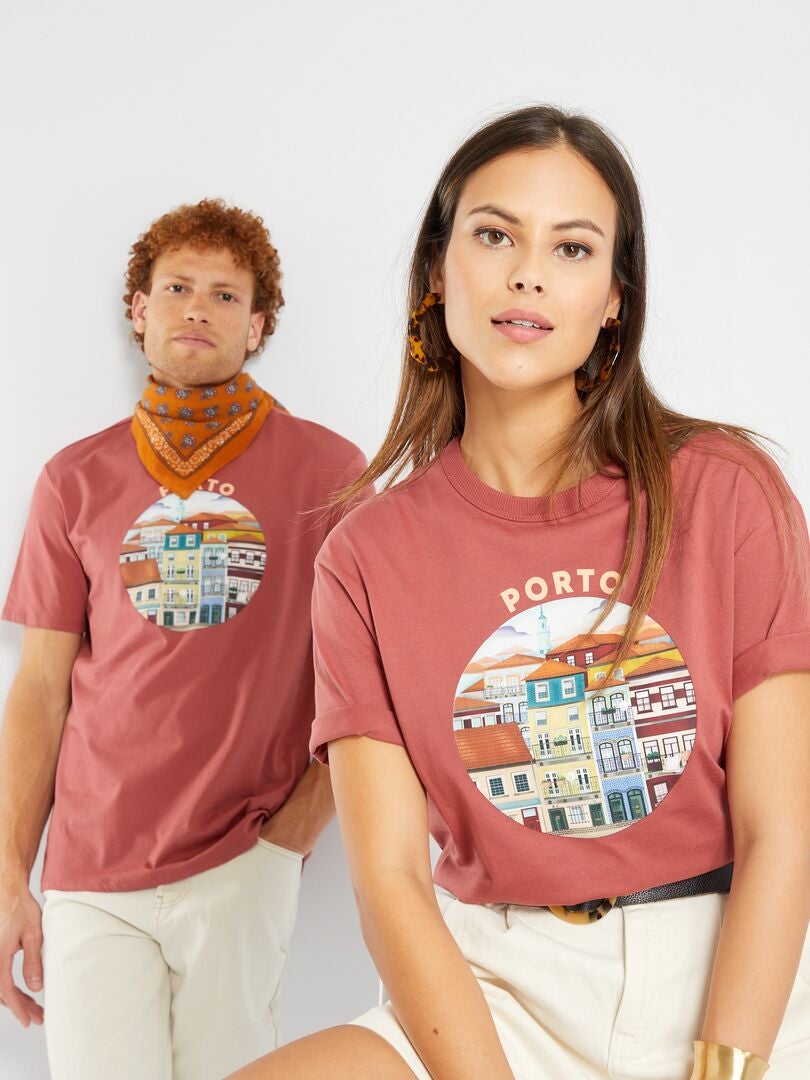 T-shirt unissexo 'Firenze' ROXO - Kiabi