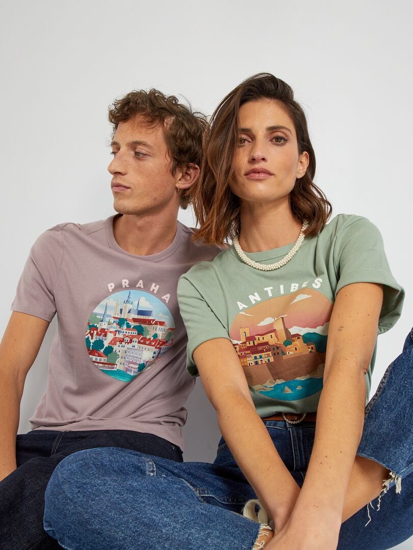 T-shirt unissexo 'Praha' VIOLETA - Kiabi