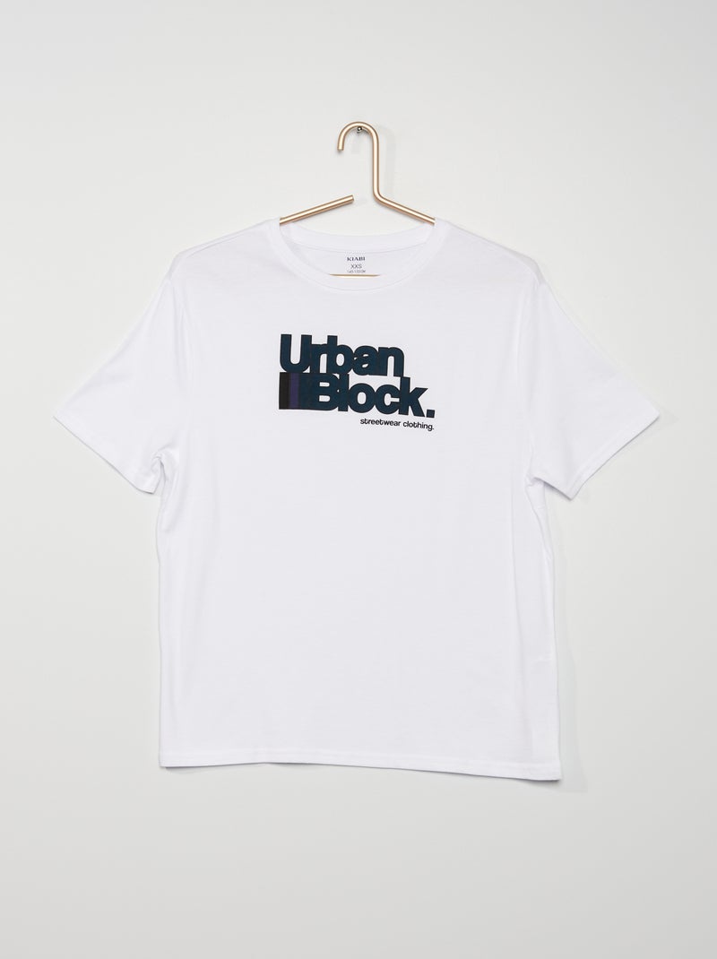 T-shirt 'Urban Block' BRANCO - Kiabi