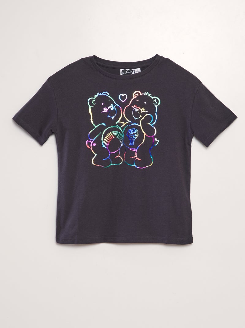 T-shirt 'Ursinhos Carinhosos' de manga curta PRETO - Kiabi