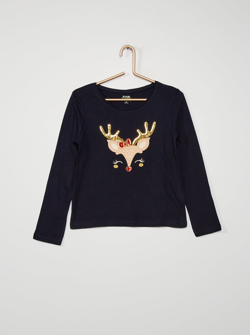T-shirt 'veado' AZUL - Kiabi