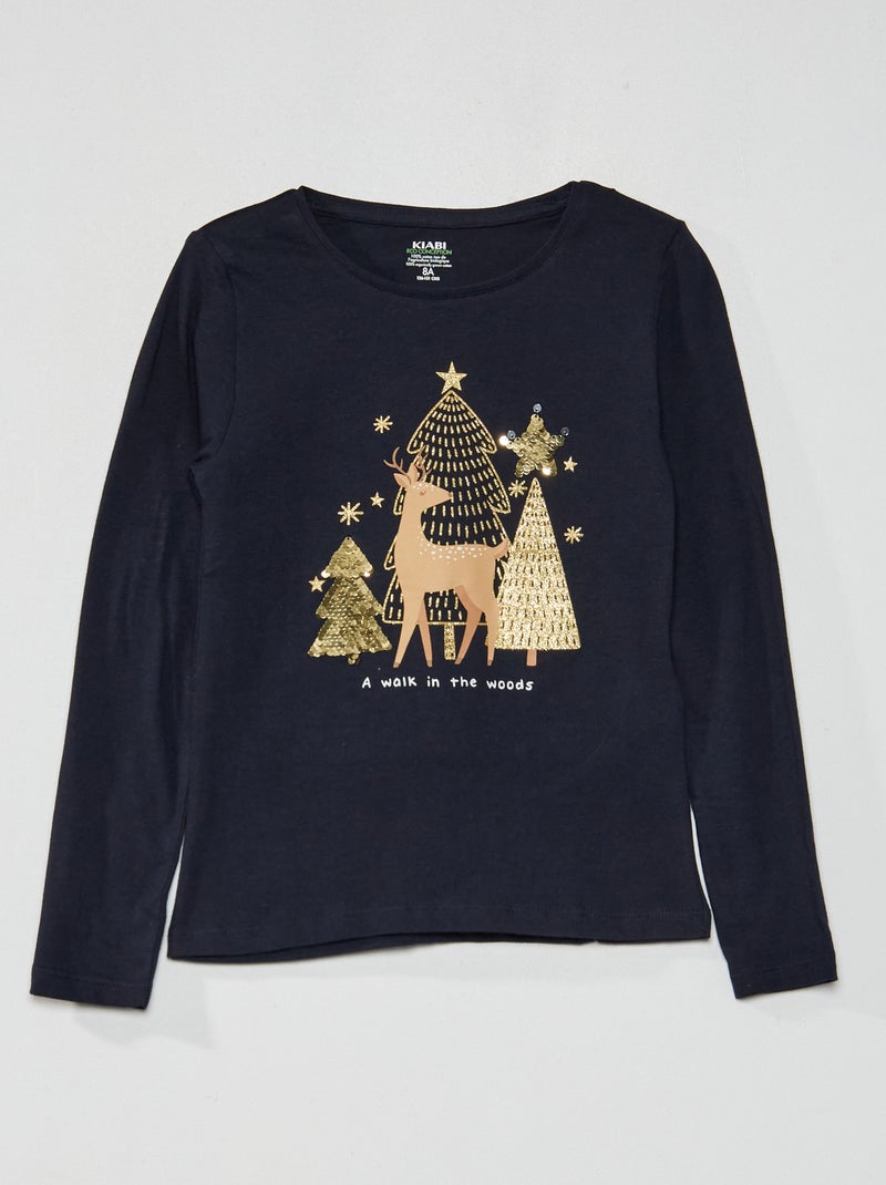 T-shirt  'veado' AZUL - Kiabi
