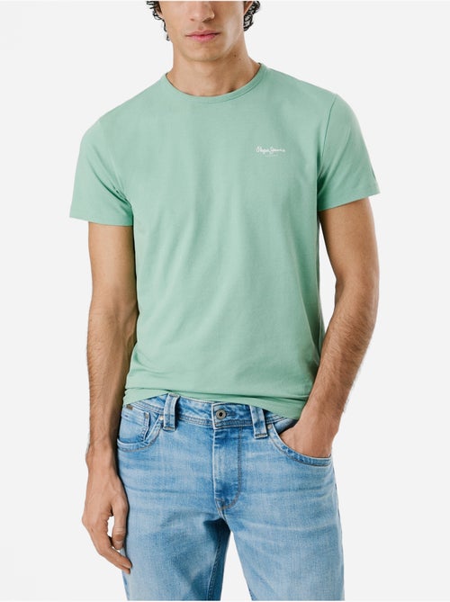 T-shirt Verde Claro para Homem Pepe Jeans Original Basic PM508212 - Kiabi T-shirt Verde Claro para Homem Pepe Jeans Original Basic PM508212 - Kiabi