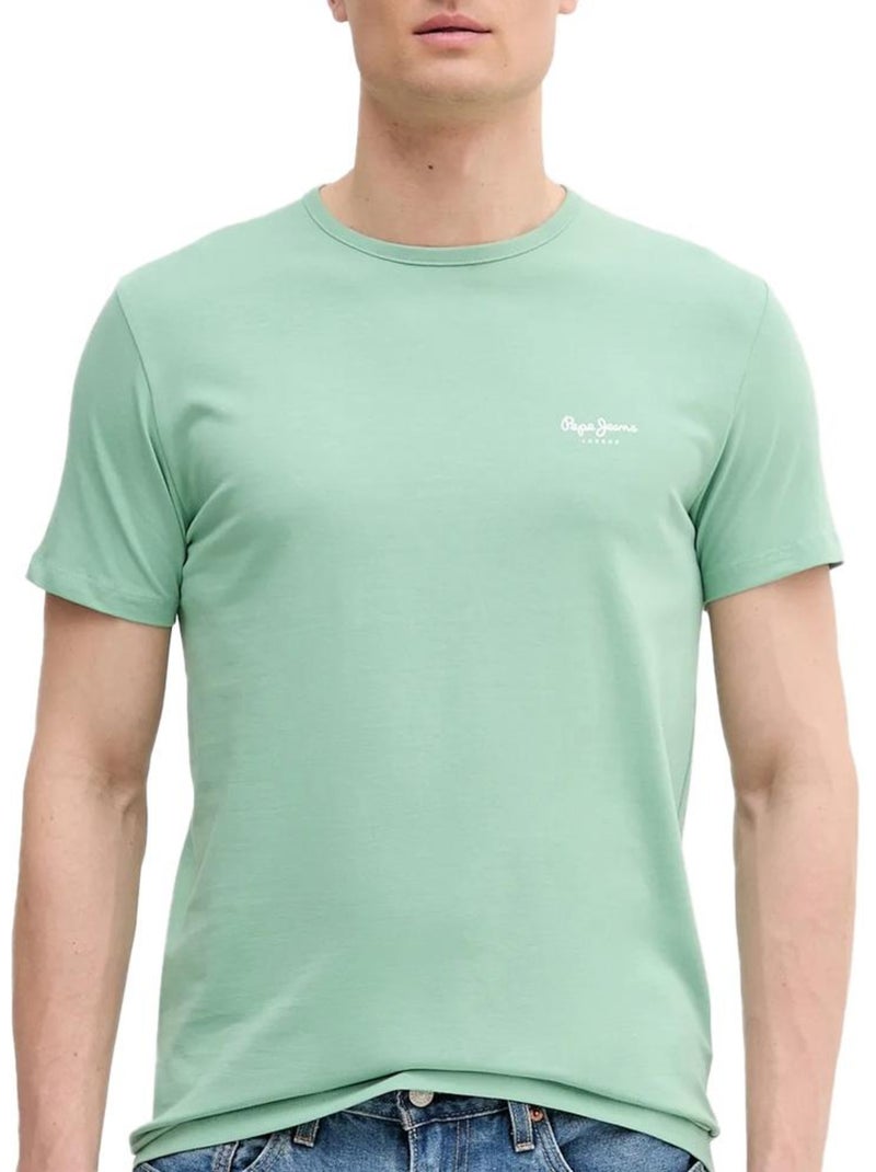 T-shirt Verde Claro para Homem Pepe Jeans Original Basic PM508212 Verde menta - Kiabi