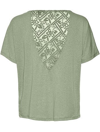 T-shirt Verde de Renda para Mulher Vero Moda Marijune
