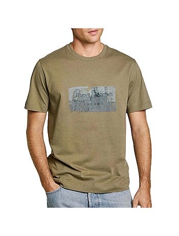 T-shirt verde masculina pepe jeans connor