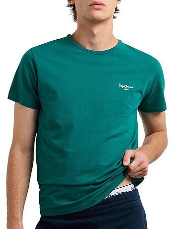 T-shirt verde para homem pepe jeans original basic 3
