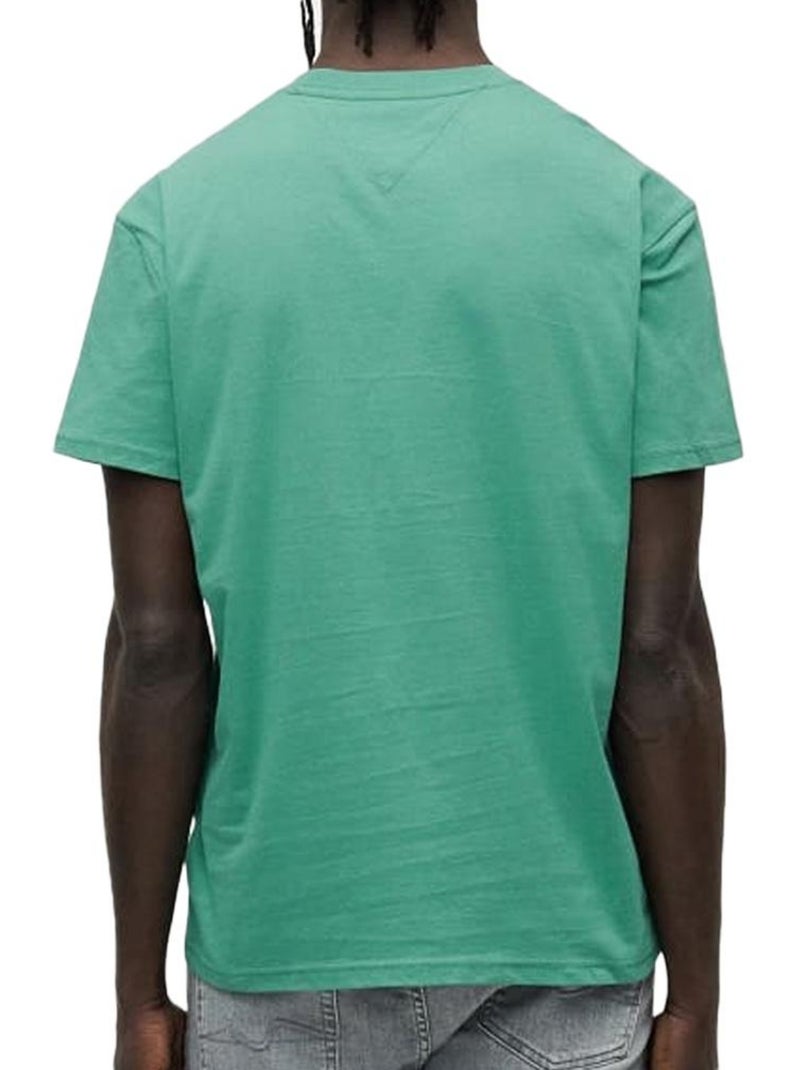 T-shirt verde tommy hilfiger para homem linearss regular Verde - Kiabi