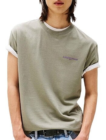 T-shirt Verde Tommy Hilfiger Tjm Reg Blur Script para Homem