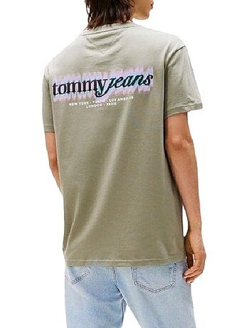 T-shirt Verde Tommy Hilfiger Tjm Reg Blur Script para Homem