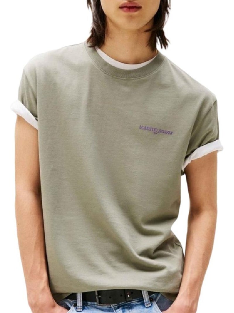 T-shirt Verde Tommy Hilfiger Tjm Reg Blur Script para Homem Verde - Kiabi