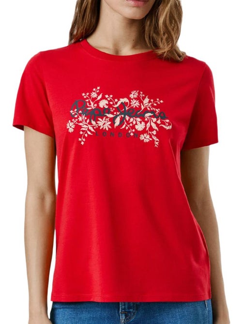 T-shirt Vermelha Feminina Pepe Jeans Bero - Kiabi T-shirt Vermelha Feminina Pepe Jeans Bero - Kiabi