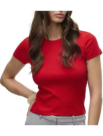 T-shirt vermelha feminina vero moda chloe
