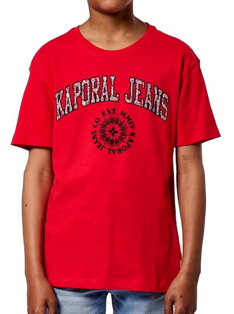 T-Shirt Vermelha Kaporal Olla para Rapaz Vermelho - Kiabi