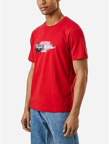 T-shirt vermelha masculina pepe jeans trey