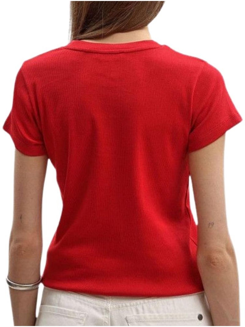 T-Shirt Vermelha para Mulher Pepe Jeans PL506037 Vermelho - Kiabi