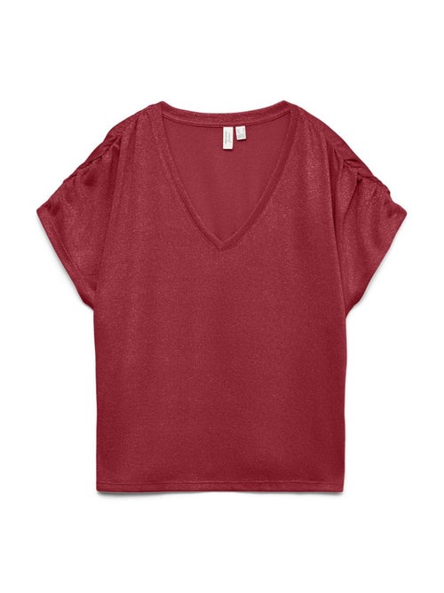 T-shirt vermelha para mulher vero moda golda - Kiabi T-shirt vermelha para mulher vero moda golda - Kiabi