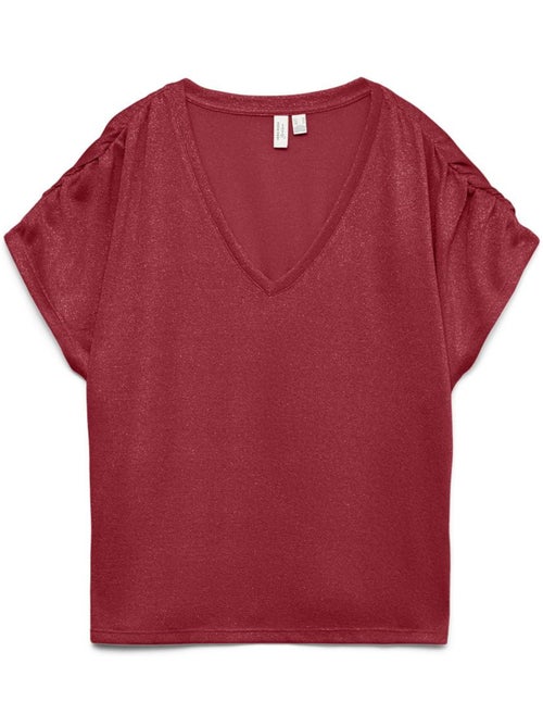 T-shirt vermelha para mulher vero moda golda - Kiabi T-shirt vermelha para mulher vero moda golda - Kiabi