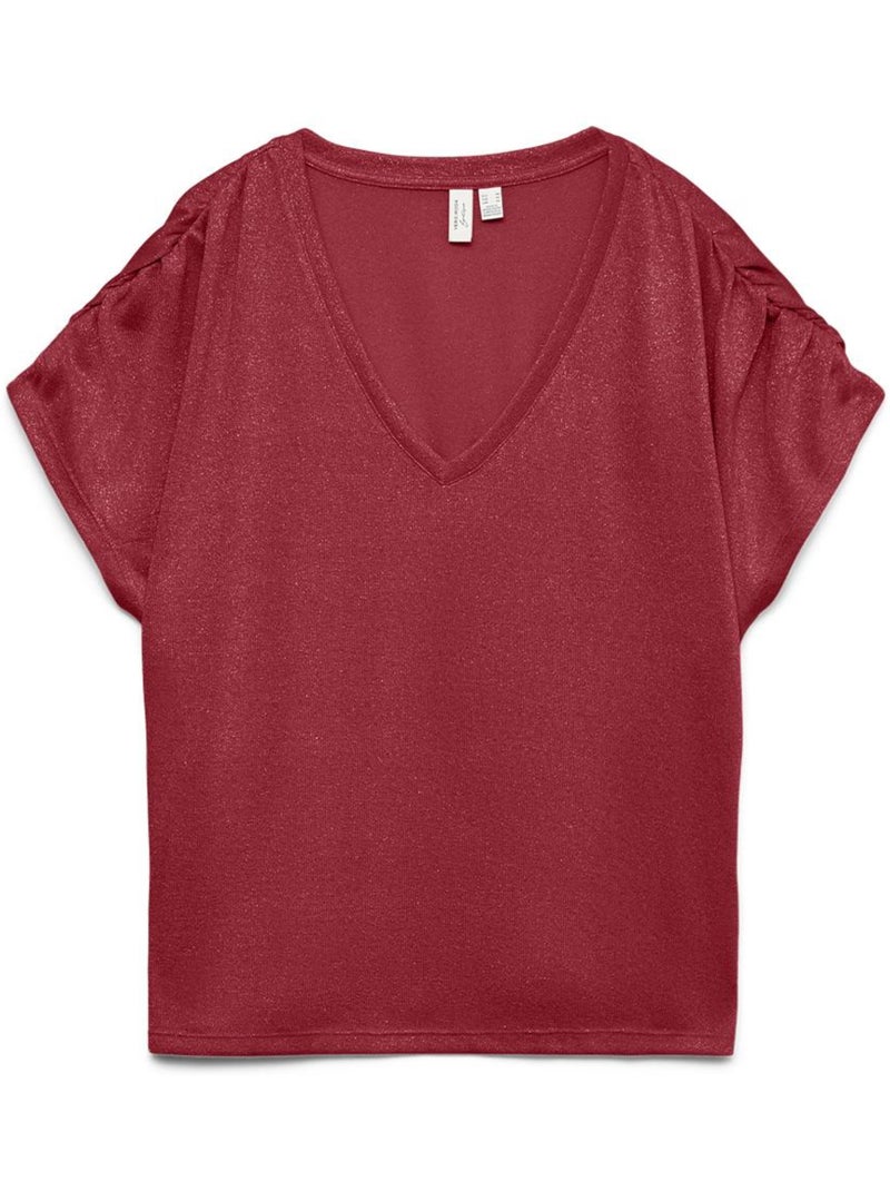 T-Shirt Vermelha para Mulher Vero Moda Golda Vermelho - Kiabi